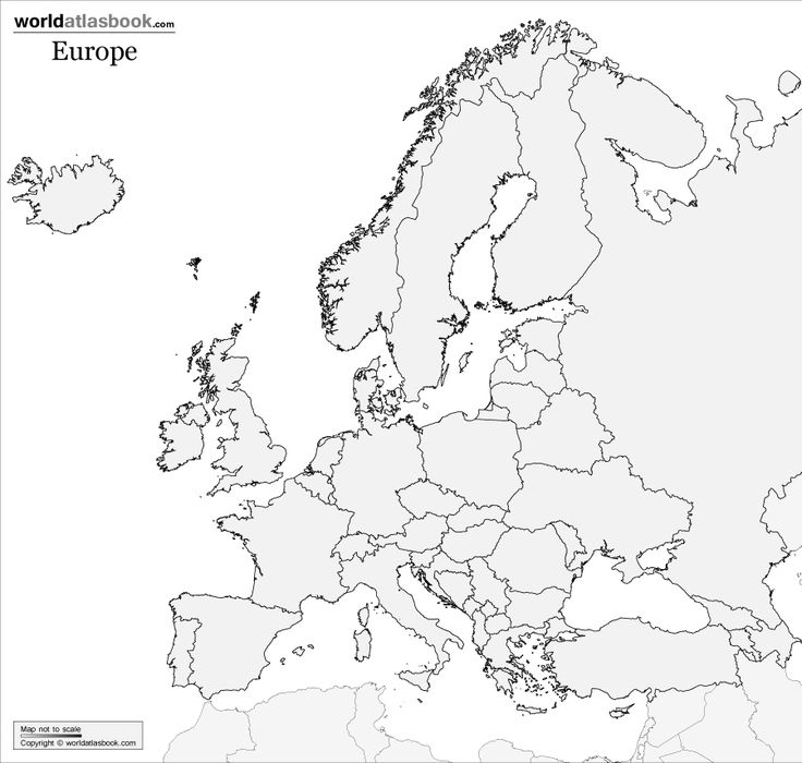 a map of europe with the countries marked in black and white, as well as an outline