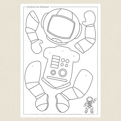 an image of a coloring page for children to learn how to draw and color the spaceman