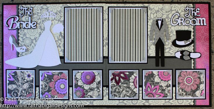 the bride and groom card set is displayed in front of a wall with flowers on it