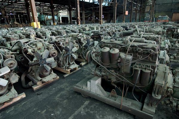 large group of industrial machinery in warehouse area