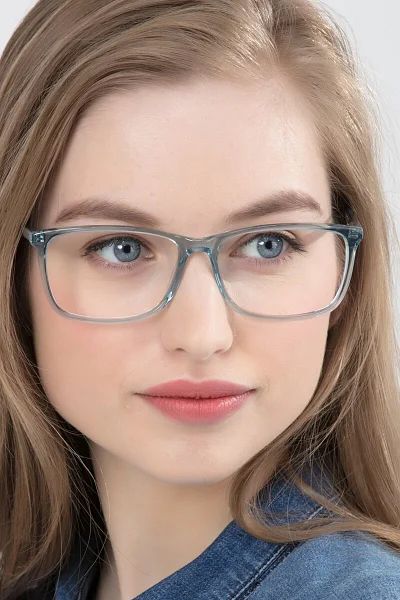 Constellation - Rectangle Clear Blue Frame Glasses | EyeBuyDirect 80s Womens Fashion, Glasses Frames Trendy, Best Eyeglasses, Cat Eye Colors, Discover Your Style, Trendy Glasses, Cute Sunglasses, Blue Glasses, Eyeglasses Frames For Women