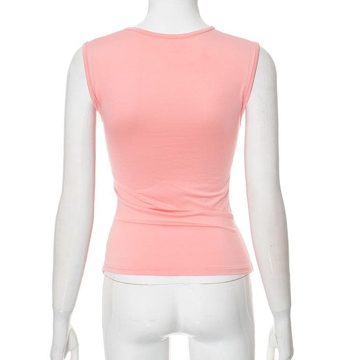 Please refer to our sizing chart for a guideline when choosing a size. 5 business days order processing time. 90% polyester 10% spandex Spring Solid Color Sleeveless Blouse, Solid Color Fitted Sleeveless Top, Fitted V-neck Tank Top With Ruffles, Fitted Trendy Sleeveless Blouse, Spring Sleeveless Solid Color Tops, Chic Solid Color Tank Top, Trendy Sleeveless Solid Color Top, Sleeveless Solid Color Tops For Spring, Fitted Sleeveless Solid Color Top