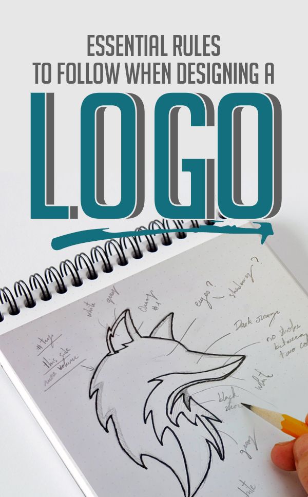 someone is writing on a notebook with the words, essential rules to follow when designing a logo