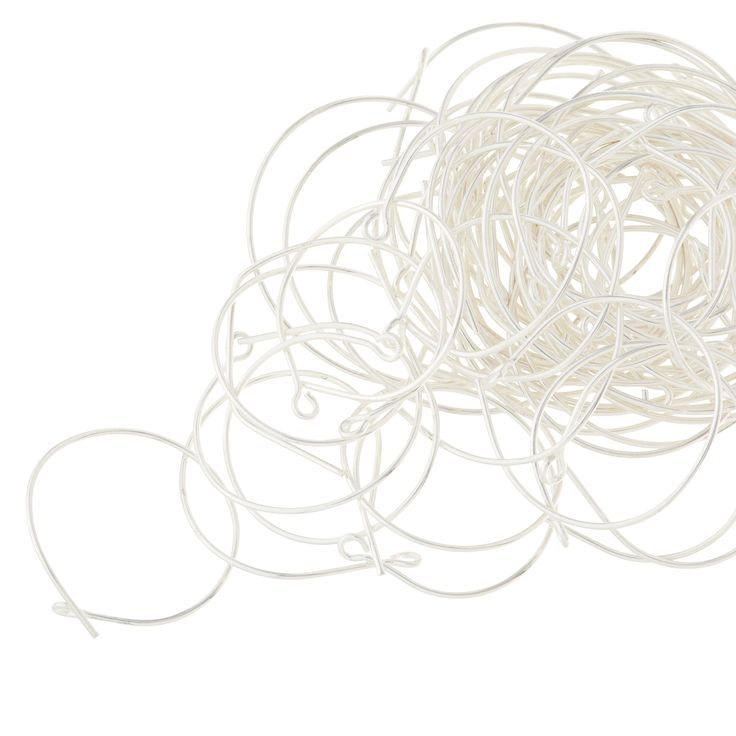 several white rubber bands on a white background