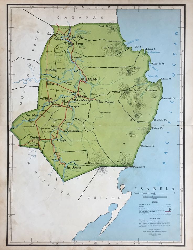 Large Vintage Map of Isabela, Philippines 1959 VERY RARE MAP Ilagan San ...