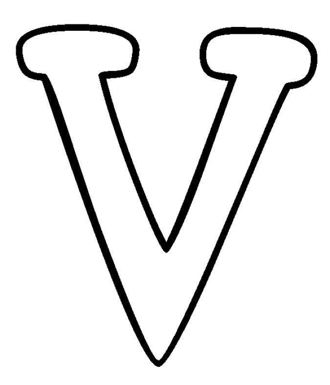 the letter v in black and white