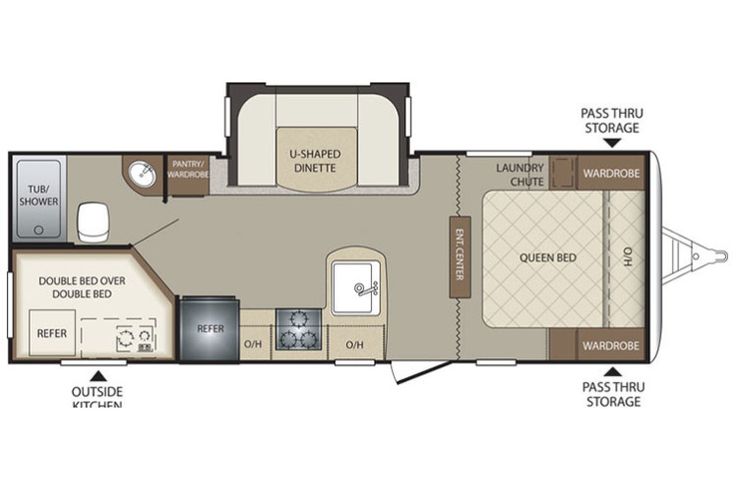 2016 Bullet 243BHS Floor Plan Travel Trailer Keystone RV