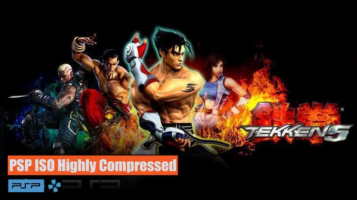 the cover art for teken's psp highly compressed video game, teken 5