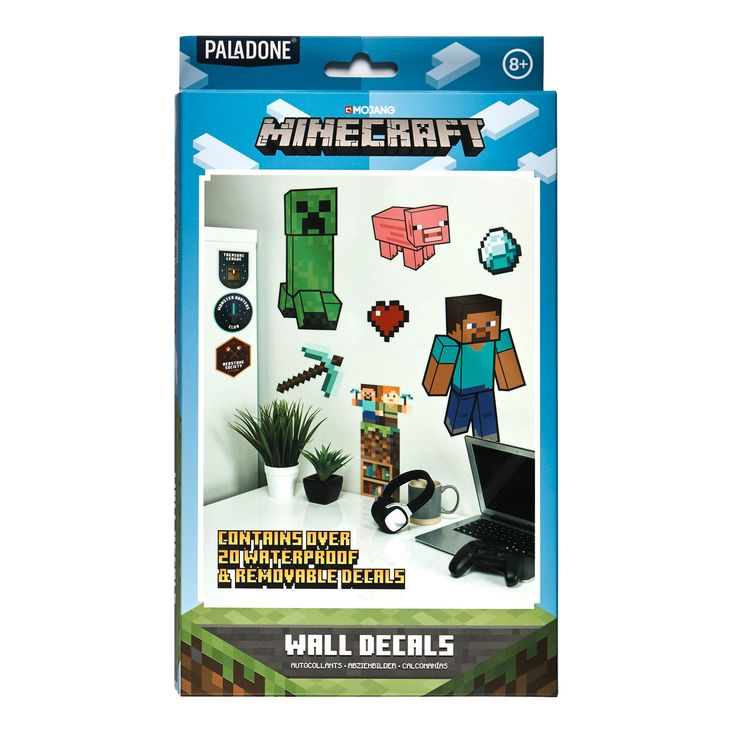 Paladone Minecraft Decals, Removable Vinyl Wall Stickers, 4 Sheets ...