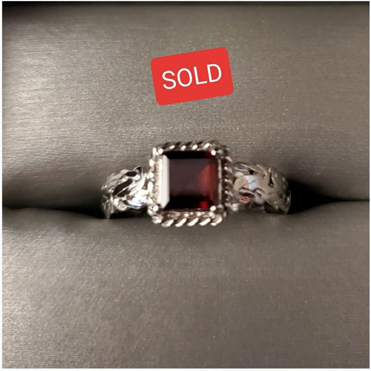 Nwot...Square Garnet Rhodium Over Sterling Silver Byzantine With Rope Accent Ring 0.75ct January's Birthstone Perfect For A Teen Or A Sweet 13 Birthday Gift Red Emerald-cut Sterling Silver Jewelry, Red Sterling Silver Rectangular Rings, Rectangular Garnet Rings In Red, Classic Rectangular Garnet Jewelry, Fine Jewelry Garnet Rectangular, Silver Garnet Jewelry With Gemstone Accents, Silver Square Cut Jewelry With Accent Stones, Red Square Cut Gemstone Jewelry, White Gold Jewelry With Square Cut Birthstone