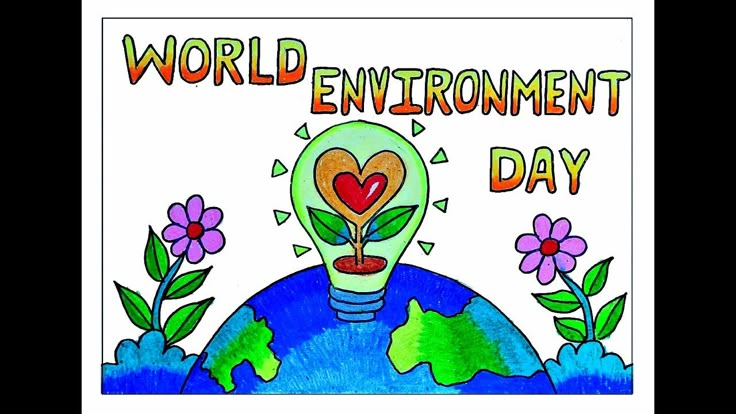 a poster with the words world environment day written on it