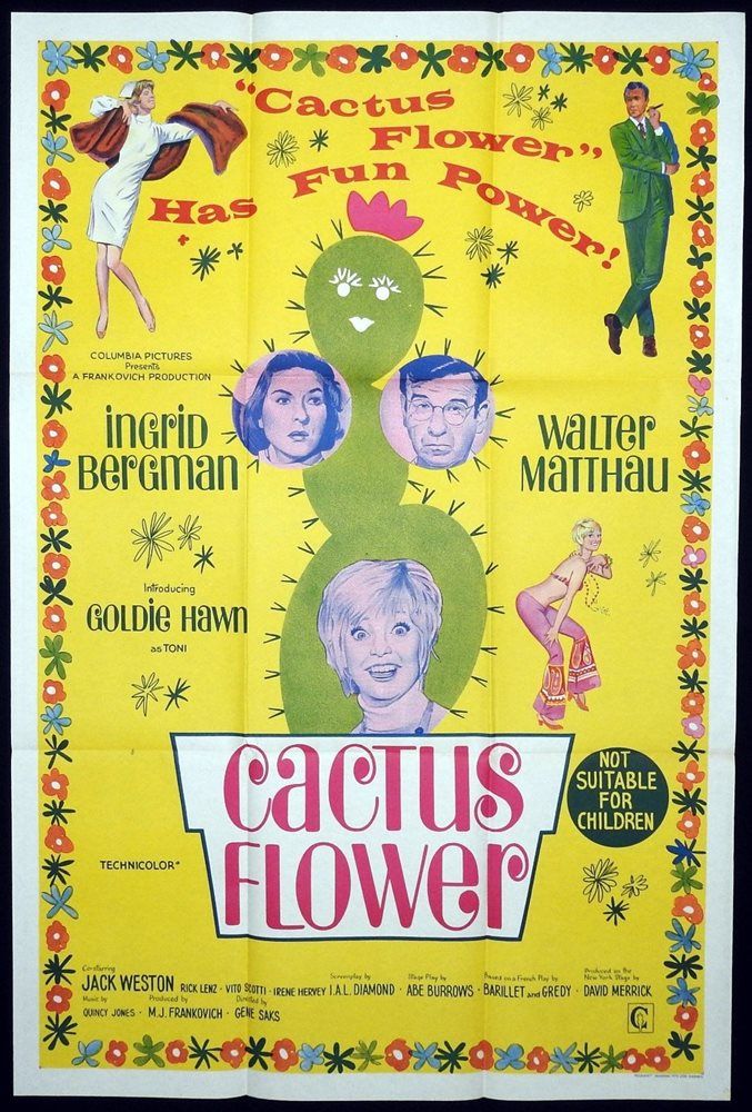 a movie poster for cactus flower starring actors from the 1950's and 1960s's