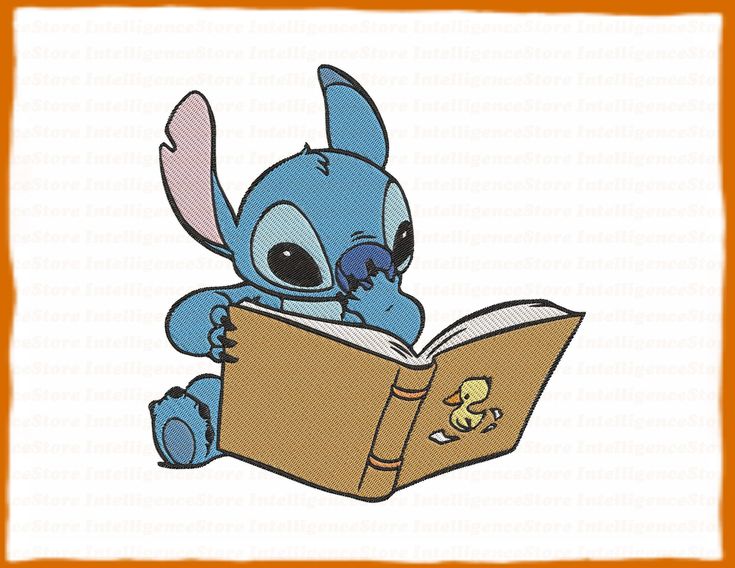 Reading Lilo And Stitch Filled Embroidery Design - Instant Download ...