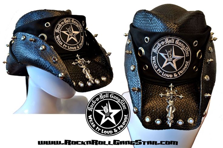 Custom Shapeable Cowboy Hat black version 3 Rock and Roll Heavy Metal ... image.