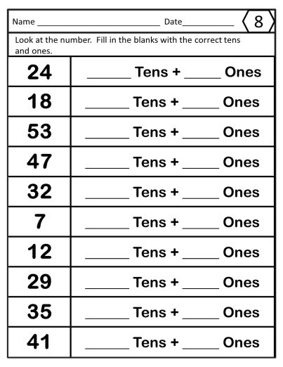 Place Value, Worksheets, Tens and Ones, Place Value Worksheets, Place ...