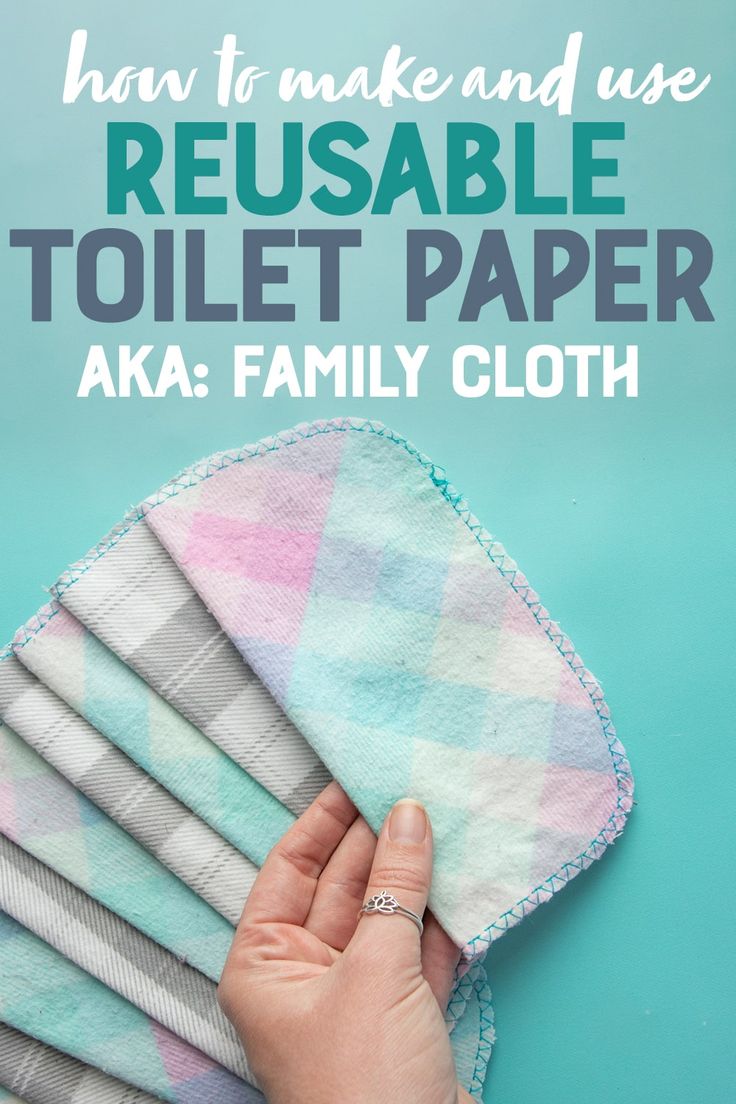 a hand holding four reusable toilet paper with the words how to make and use