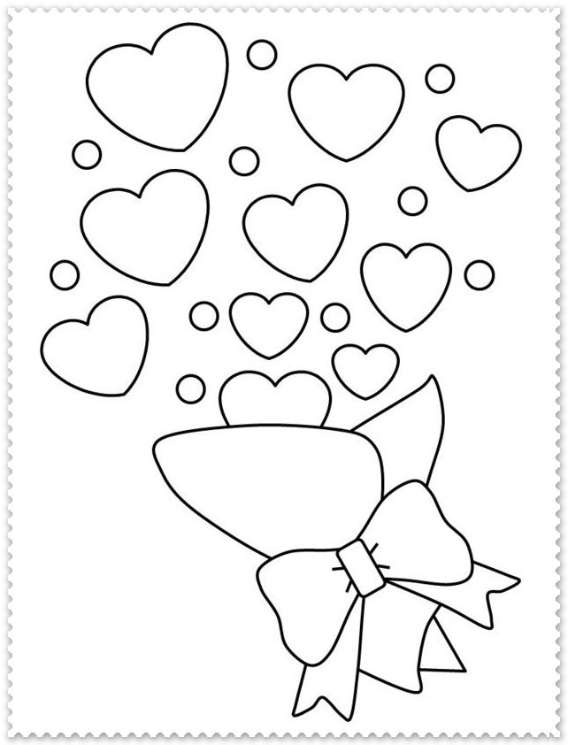 a bunch of hearts floating out of the air with a bow on it's head