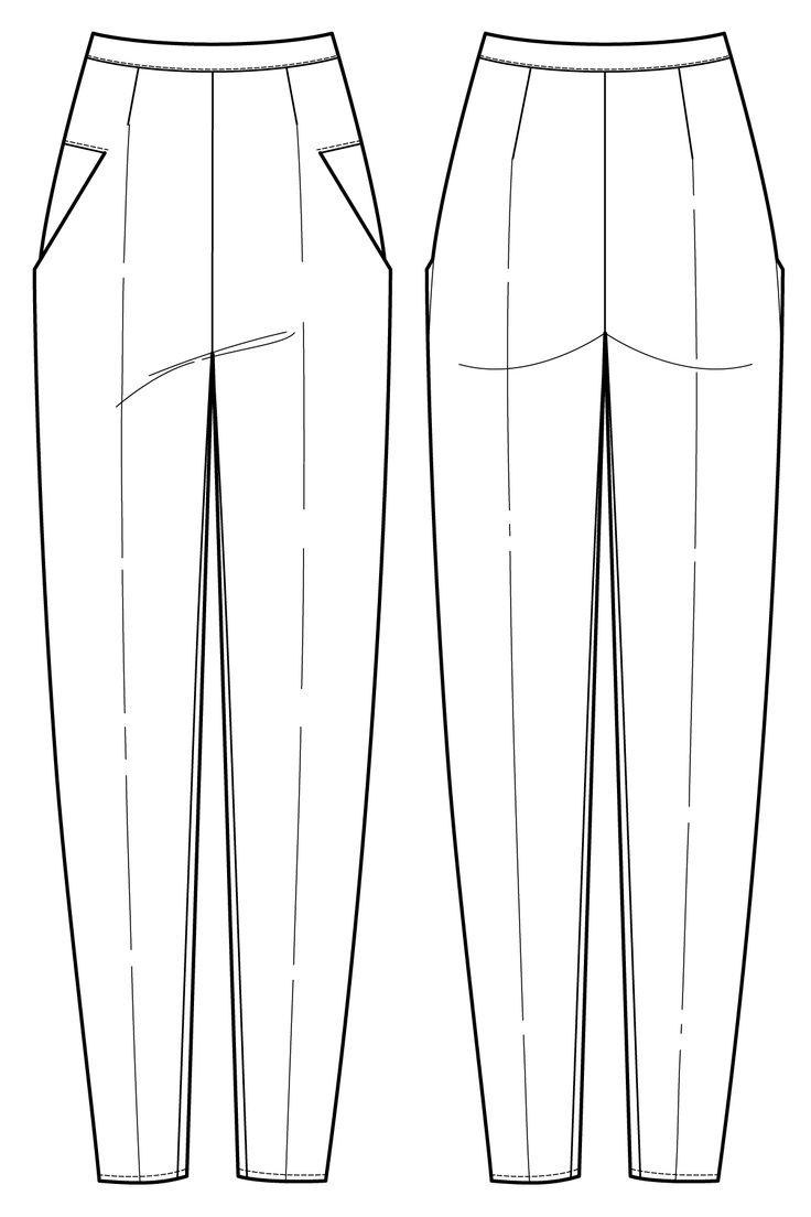 the front and back view of a women's pants with side zippers on each side