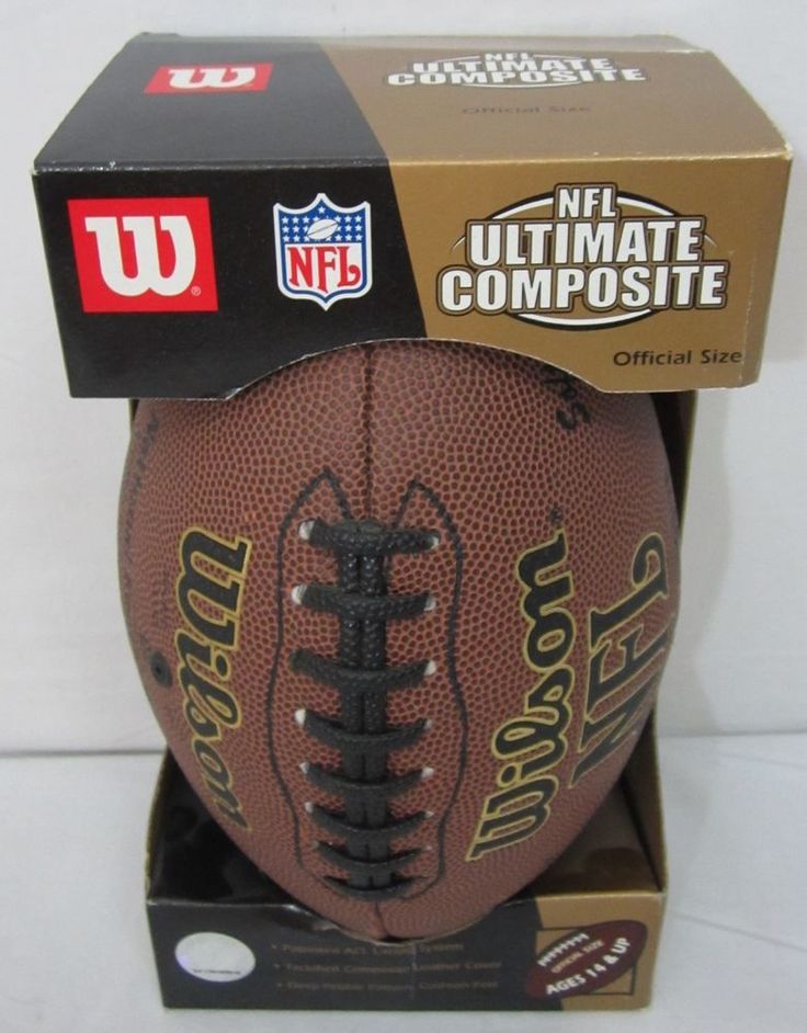 an official wilson football in its box with the logo for the nfl's ultimate composite