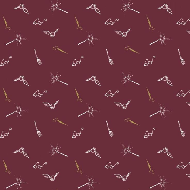 an image of a pattern with scissors and other things on the surface that is red