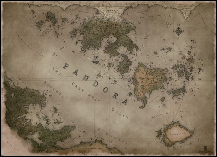 an old world map with the name panda on it