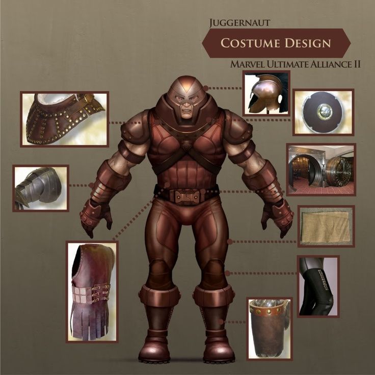 an image of a costume design for a character from the movie iron man, with information about his armor