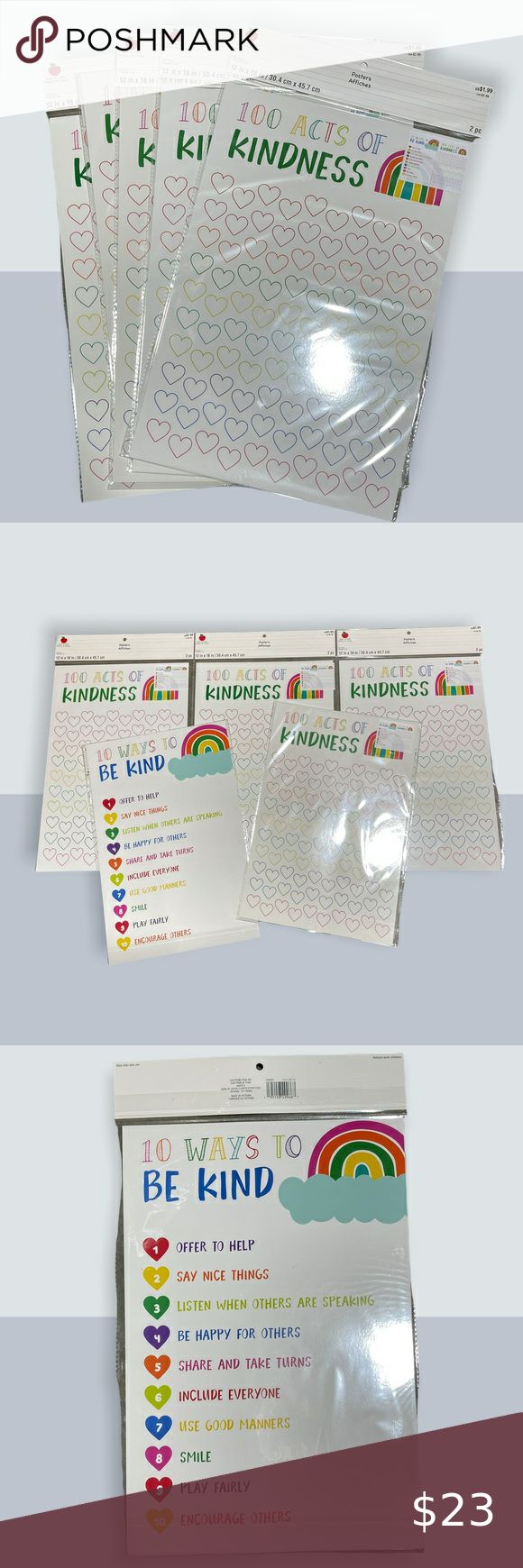 Acts of Kindness Charts • 10 Classroom Posters - Bulletin Board Decor Bundle 100 Acts Of Kindness, Kindness Wall, Bulletin Board Decor, Good Manners, Decor Bundle, Acts Of Kindness, Classroom Posters, Wall Posters, Random Acts Of Kindness