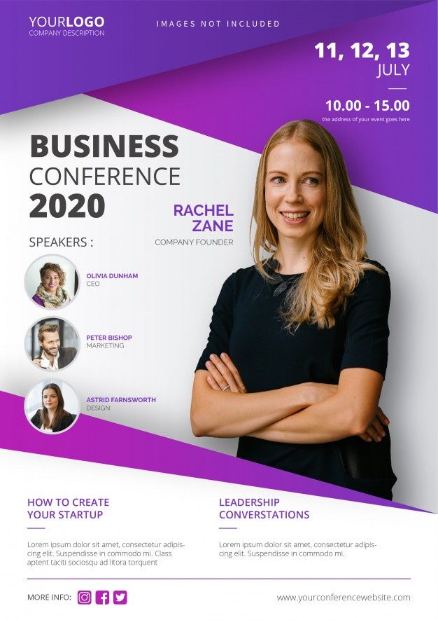 Free Vector | Business Conference Poster Template | Conference poster ...