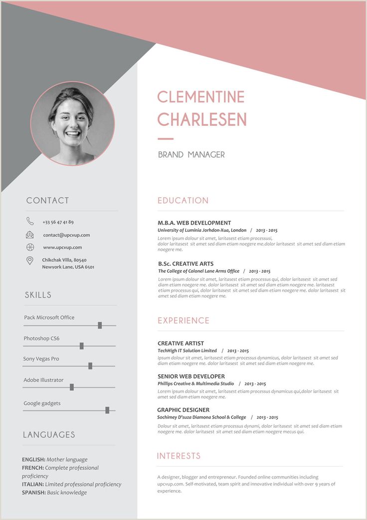 Exemple De Cv Moderne 2019 | Resume design template, Graphic design ...