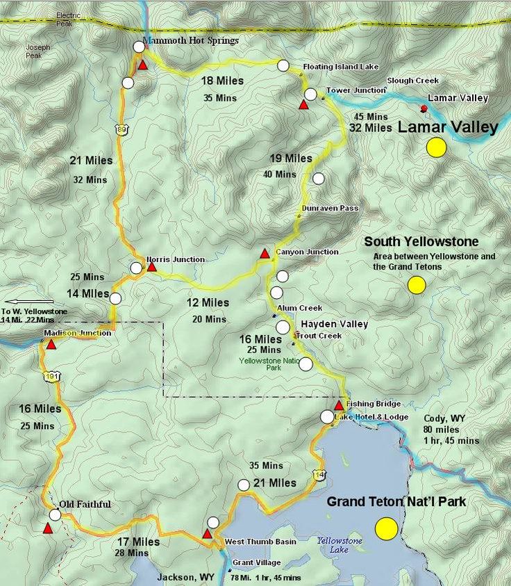 Yellowstone Park Map With Attractions