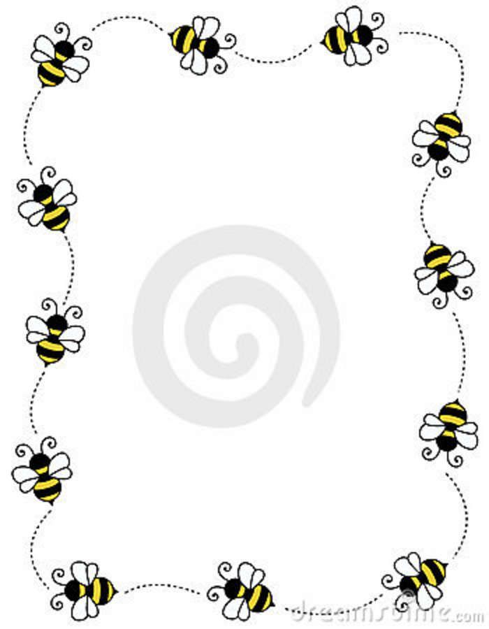 a frame with bees flying in the air and dotted lines around it, on a white background