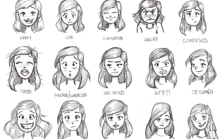 the different types of people's hair and facial expressions in one drawing lesson, which includes