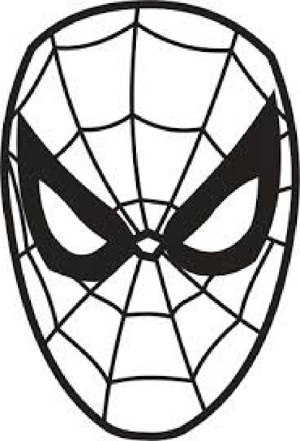 a spiderman mask with eyes drawn on it