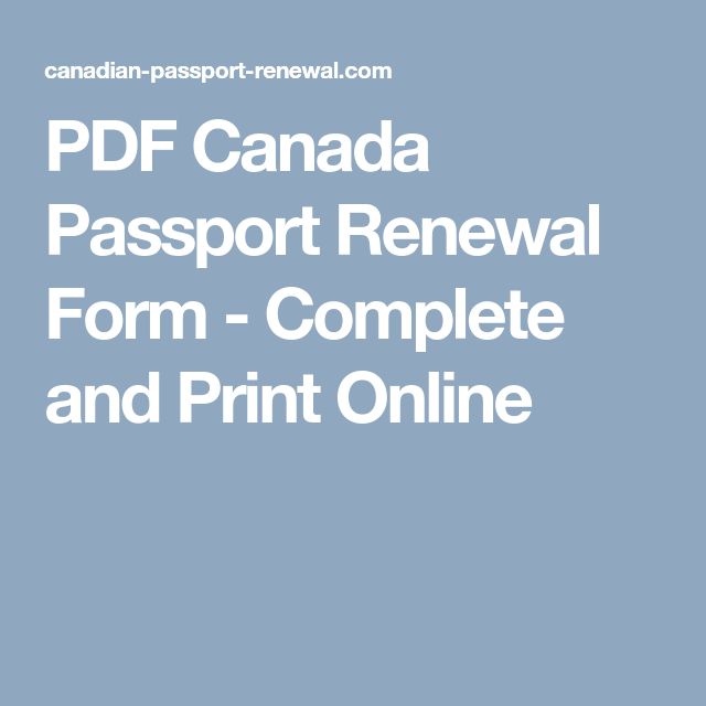 PDF Canada Passport Renewal Form - Complete and Print Online | Canadian ...