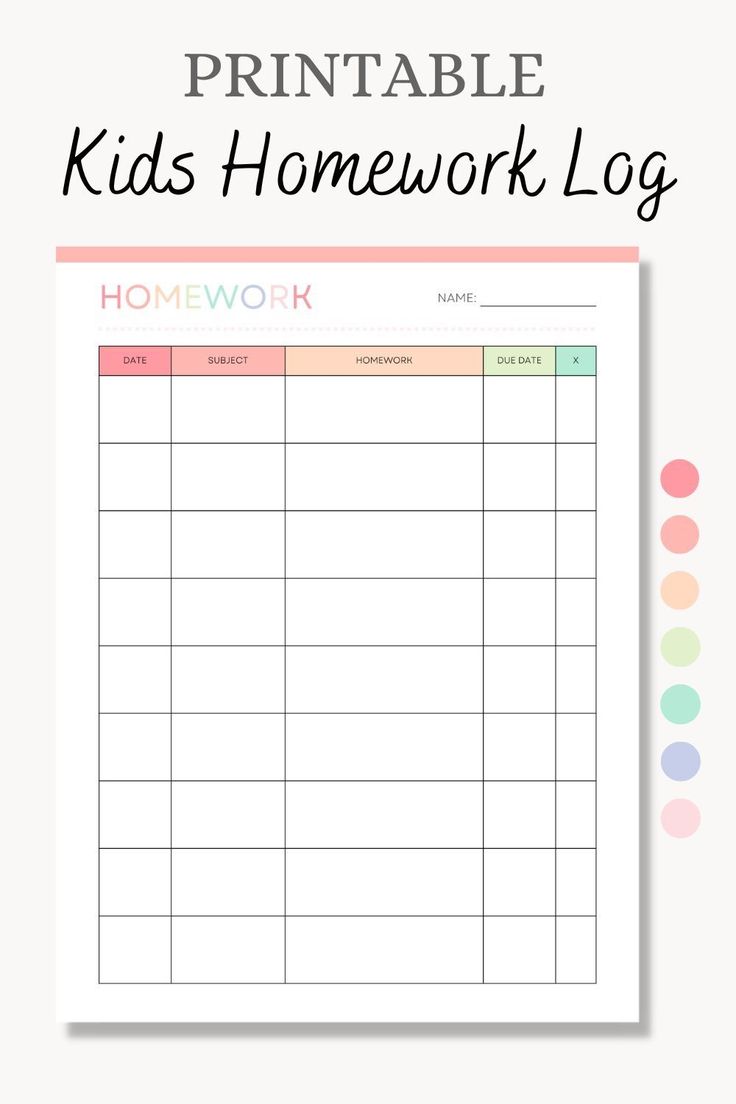 Printable Kids Homework Log, Homework Tracker, Homeschool Log, Child's Homework Checklist | Printable Planner by  Steve Morris Homework Log Template Free Printable, Homework Checklist Printable Free, Homework Reminder, Social Pedagogy, Homework Paper, Homework List, School To Do List Printable, Homework Quotes, Homework Organizer