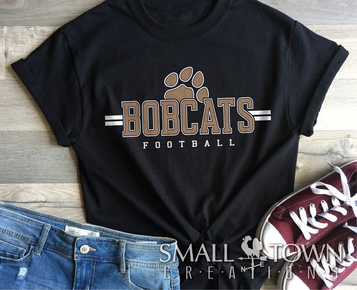 Bobcats Football, Bobcats Mascot logo, Bobcat Paw, Football team, Football logo, Team logo, Sports design, Football svg; PRINT, CUT & DESIGN School Spirit Shirts Designs, Cheerleading Tshirts, Pto Ideas, Football Apparel, Wildcats Football, Booster Club, School Shirt Designs, Fall Tees, Drill Team