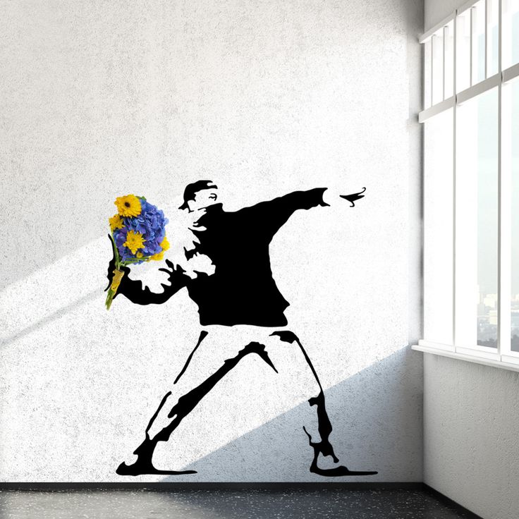 Banksy Art Wallpaper Flower Thrower