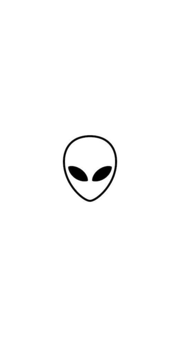 an alien head is shown in black and white