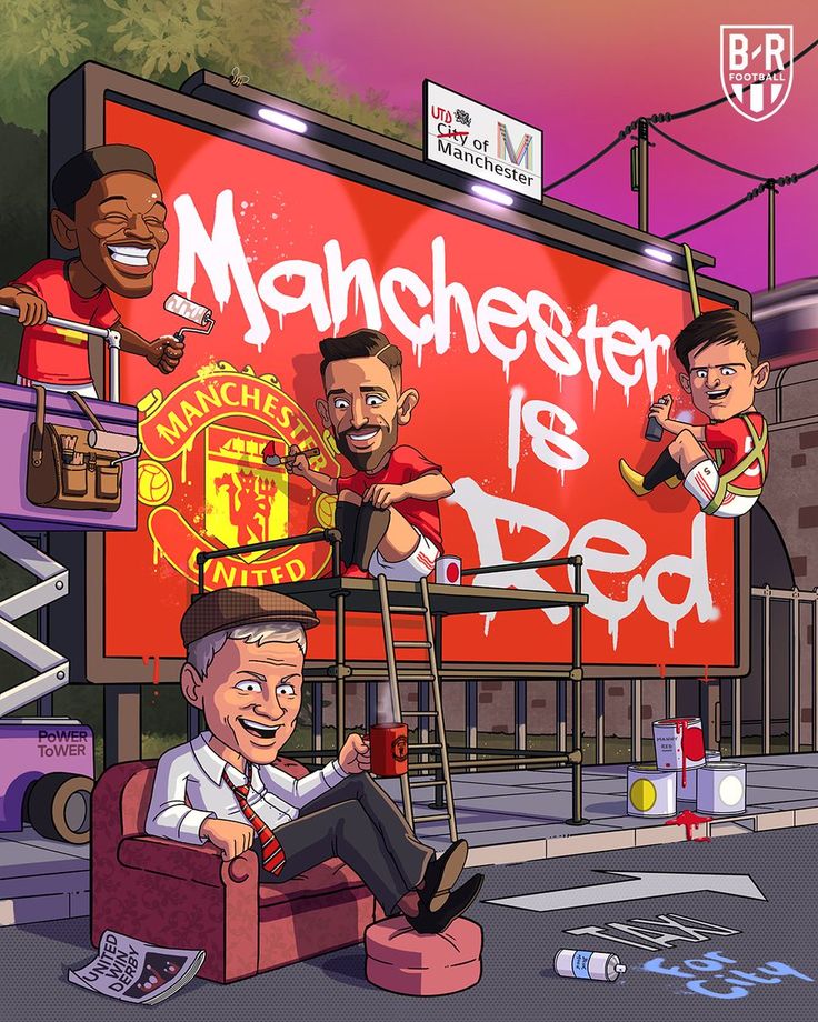 an animated image of manchester fans sitting on a bus