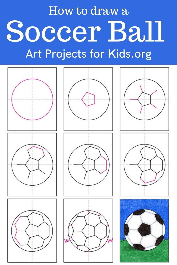 Easy How to Draw a Soccer Ball Tutorial and Soccer Ball Coloring Page ...