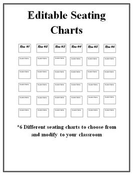 Seating Chart 6 Versions Completely Editable | Seating chart classroom ...