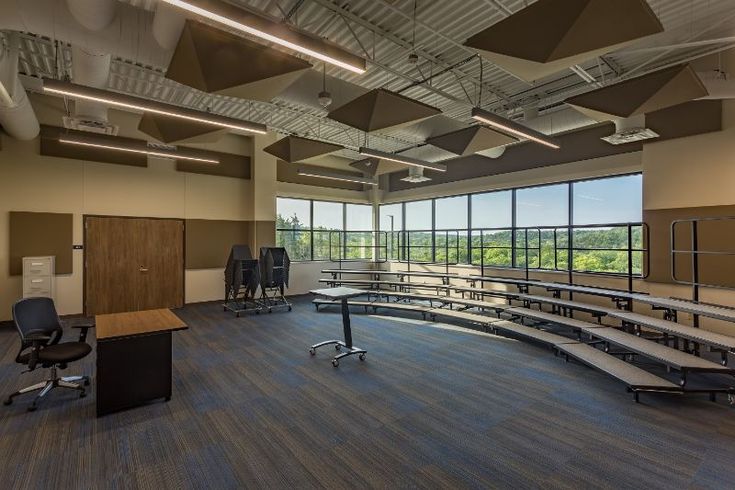 School furniture music room Modern Music Classroom, High School Choir Classroom, School Music Room Aesthetic, Choir Room Aesthetic, Band Room School, High School Theatre Classroom, Music Classroom Aesthetic, High School Choir Room, Modern School Aesthetic