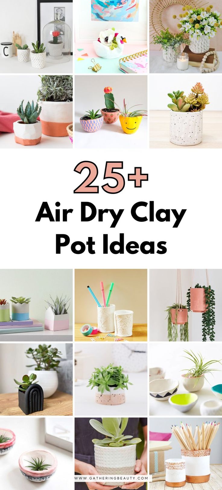 the 25 + best air dry clay pot ideas