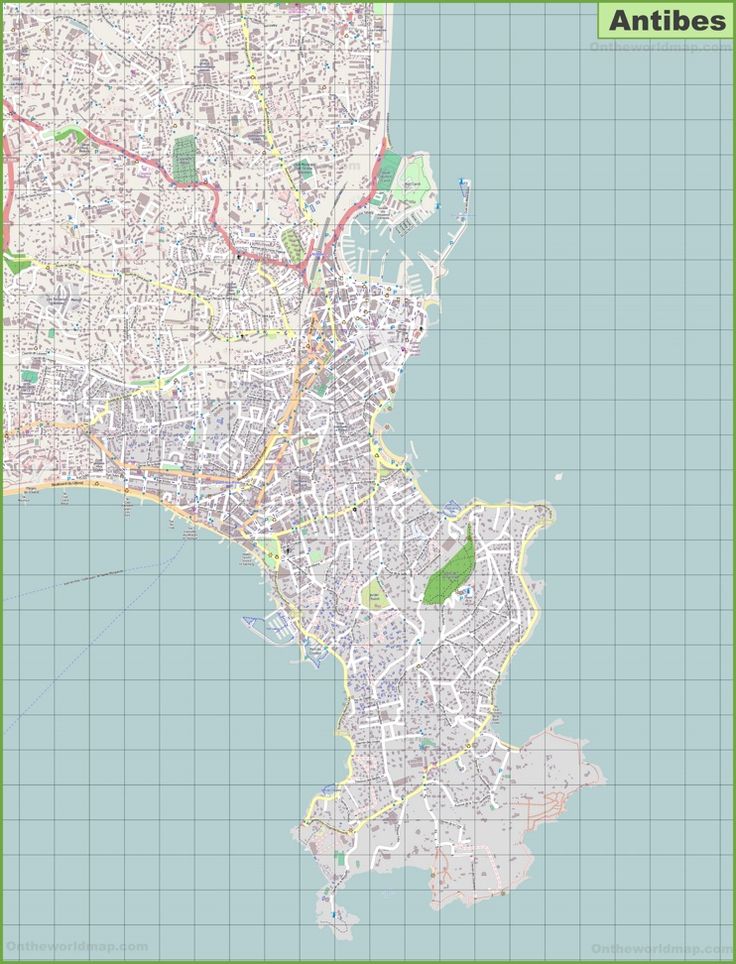 Large detailed map of Antibes | Detailed map, Map, Antibes