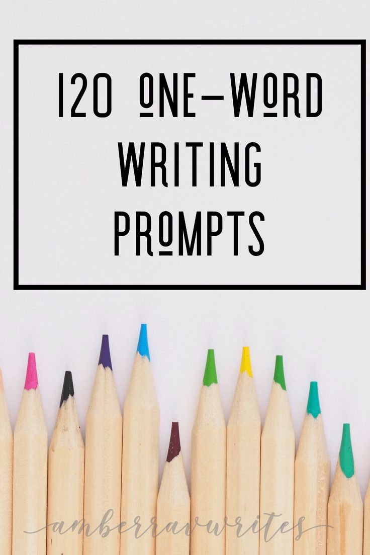 a row of pencils with the words 120 one word writing prompts