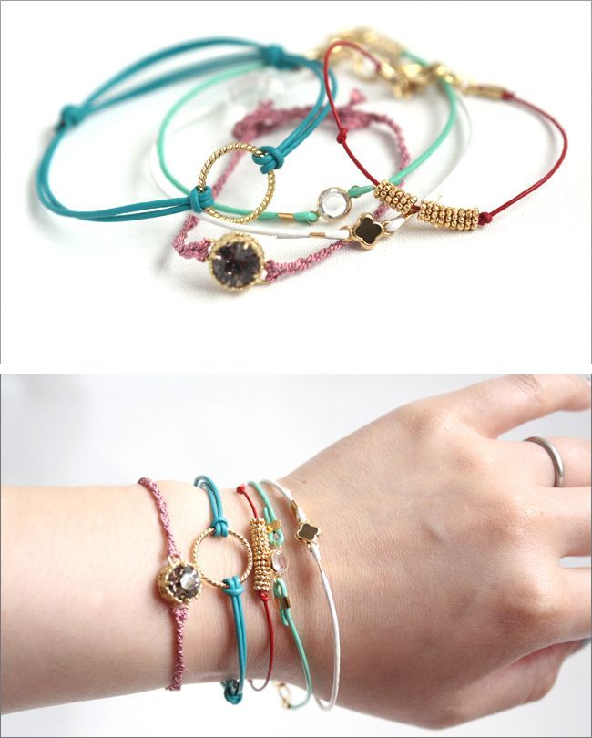 Tutorial : Leather Cord Bracelets - these are 10-minute projects!   . . . .   ღTrish W ~ http://www.pinterest.com/trishw/  . . . .  #handmade #jewelry #DIY Leather Bracelet Ideas, Leather Cord Bracelets, Homemade Jewelry, Jewelry To Make, Cord Bracelets, Bracelet Ideas, Diy Schmuck, Bijoux Diy, Leather Diy