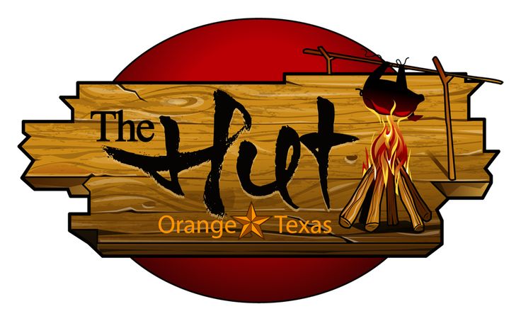 the hell orange texas logo on a wooden sign with fire and wood sticks in front of it