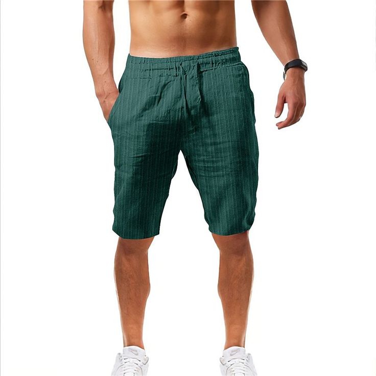 Season:Summer; Fabric:Polyester; Gender:Men's; Style:Classic Style,Fashion; Occasion:Holiday,Daily,Casual; Fit Type:Regular Fit; Function:Breathable,Comfort; Waistline:Mid Waist; Pattern:Stripe; Design:Elastic Waist,Straight Leg,Drawstring; Pants Type:Shorts,Beach Shorts,Casual Shorts,Summer Shorts; Fly Type:Drawstring,Elasticity; Front page:FF; Listing Date:08/02/2023; Hips:; Length:; Waist:; Pants Length:Short Mens Shorts Summer, Summer Pants, Green And Khaki, Beach Shorts, Type Of Pants, Linen Shorts, Summer Shorts, Holiday Fashion, Mens Shorts