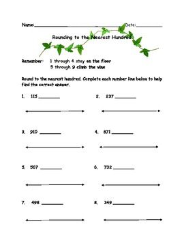 worksheet for rounding to the nearest number