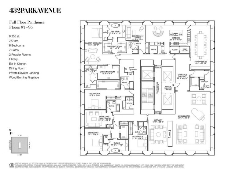 the floor plan for an apartment with three bedroom and two bathrooms, one living room